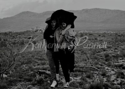 couple under umbrella at Cape Point